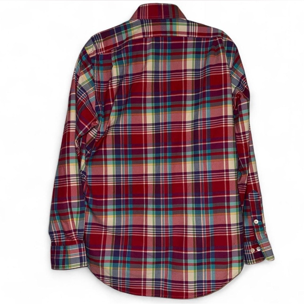 Polo Ralph Lauren red multicolor plaid flannel dress shirt - Picture 2 of 5